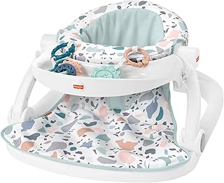 Play Chair with Tray and 2 Toys for Sitting Baby, Activity Seat, Pacific Pebble Design, Early Learning Toy, From 1 Year Old, HPF45 - Image 1