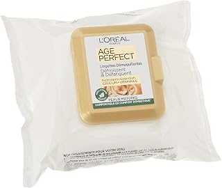 L'Oréal Paris - Lingettes Démaquillantes Visage & Yeux - Défroissantes & Défatiguantes - Enrichies en Pro-Calcium & Huile d'Amande Douce - Peaux Matures - Age Perfect - Pack de 25 - Image 1
