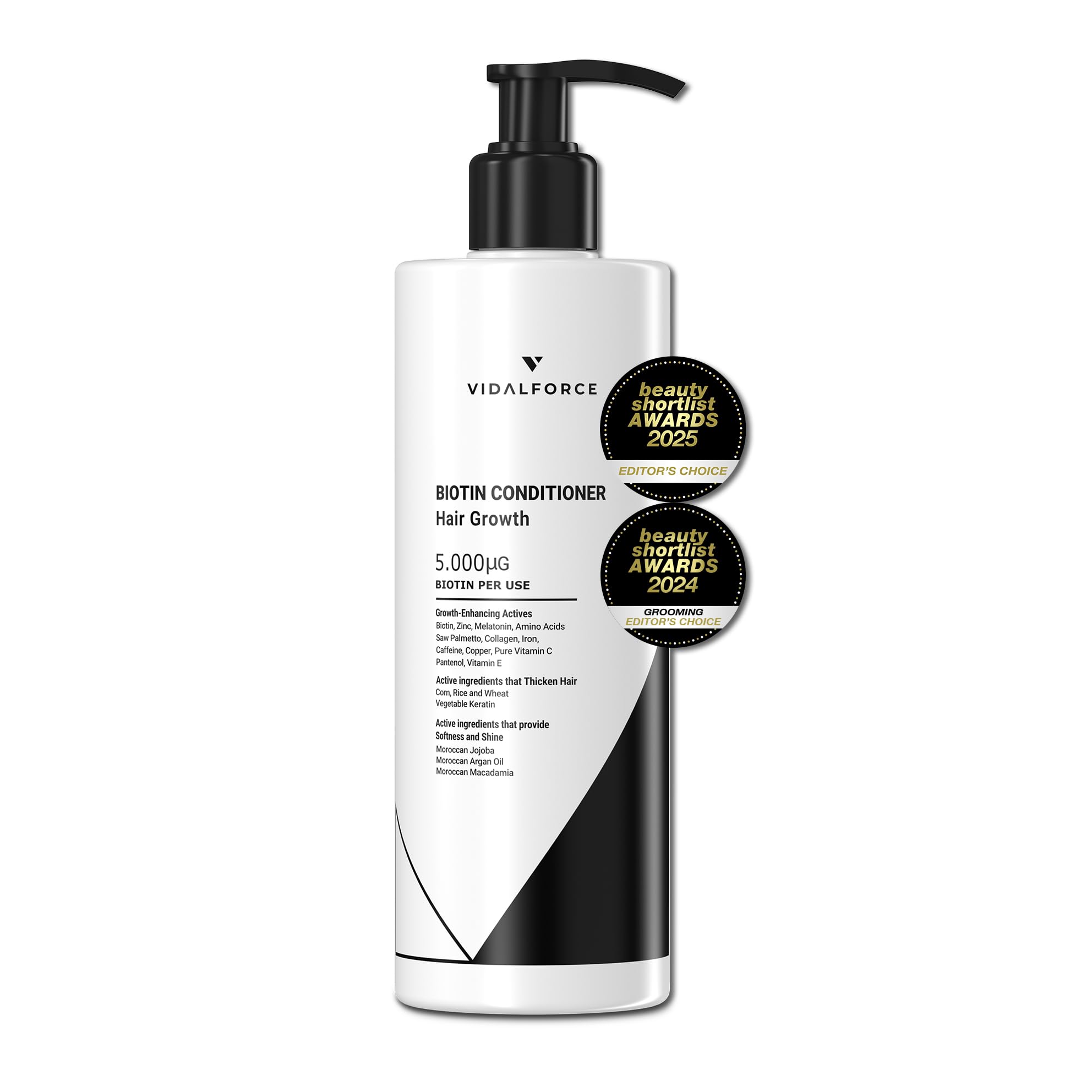 Après-shampooing à la Biotine pour les Cheveux, Collagène, Huile d'Argan, Huile de Jojoba et Huile de Macadamia avec 18 Vitamines pour les Cheveux I Prévient et aide à réduire la chute XXL 400 ml - Image 1