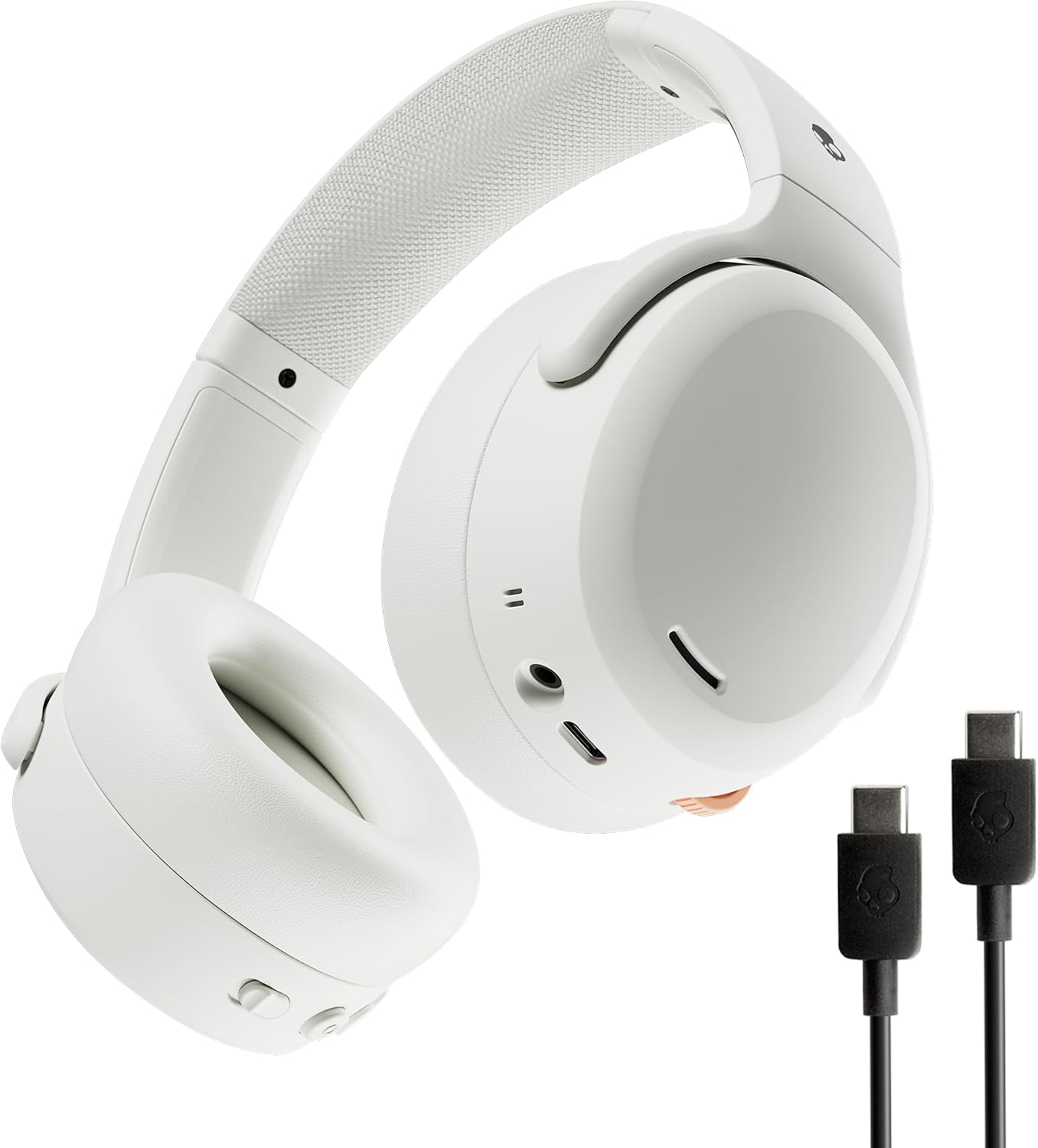 Skullcandy Crusher ANC 2 Wireless Bluetooth Over-Ear Headphones, Extra USB-C Cable, Multisensory Bass, Active Noise Cancellation, 60 Hours Battery Life - White - Image 1