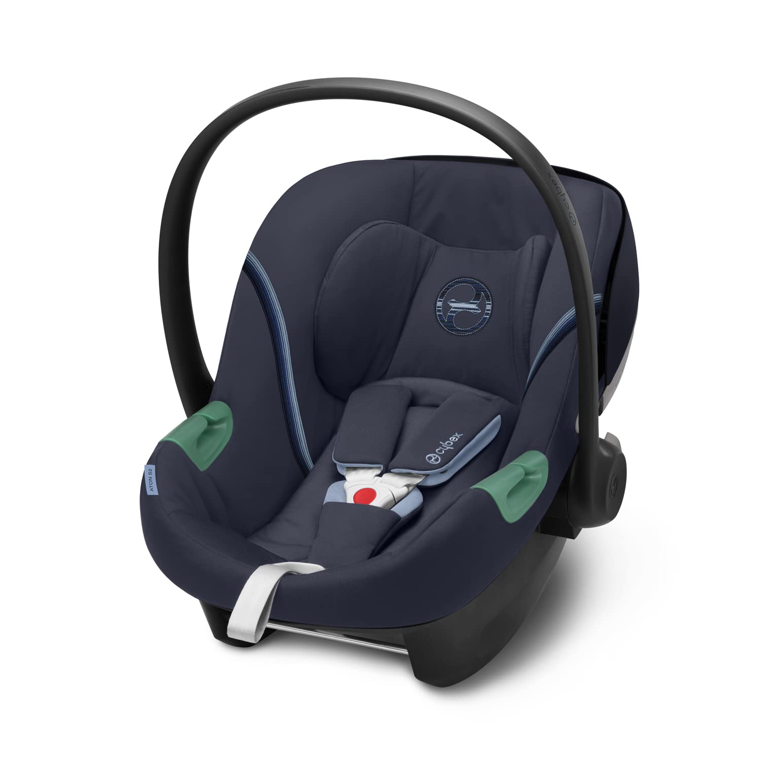 CYBEX Gold Aton S2 i-Size Case from Birth to Approximately 24 Months, Max. 13 kg, Newborn Reducer Cushion Included, SensorSafe Compatible, Ocean Blue - Image 1