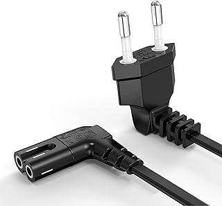 Câble d'alimentation 3m Noir EU Euro 2 Fiche Plug à Angle Droit C7 Figure 8 Cordon pour Samsung Philips Toshiba LG Sony Sharp Panasonic LED Flat TV Sky Box, Sky Plus + HD Box - Image 1