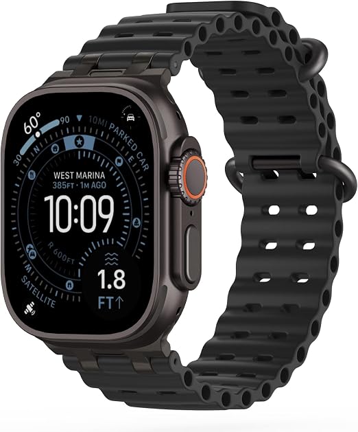 TiMOVO Ocean Band Compatible with Apple Watch Ultra 3/2/1 49mm, Breathable Sport Band with Upgraded Metal Connector for Men and Women - Image 1