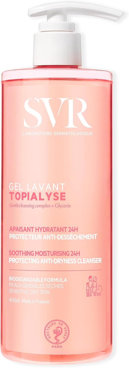 SVR - Topialyse Gel Lavant - Nettoyant doux protecteur anti-dessèchement - Pour peaux sèches et sensibles - Glycérine végétale, Omégas 3-6-9-400 ml - Image 1