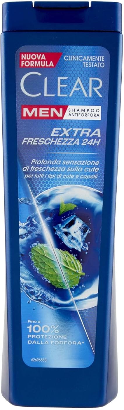 Clear Extra Freshness Shampoo 24 Hours, Anti-Dandruff with Niacinamide and Menthol, Provides a Sense of Freshness, Shampoo for Men, 225 ml - Image 1
