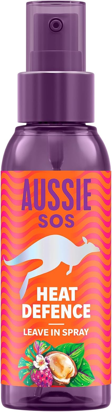 Aussie SOS Instant Heat Saviour Vegan Spray for Dry Hair Damaged by Styling, 100ml - Image 1