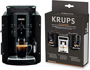 KRUPS ESSENTIAL BLACK Coffee Bean Machine Coffee Bean Grinder Espresso Maker 2 Cup Automatic Cleaning Cappuccino Steam Nozzle YY8125FD & Maintenance Kit Full Auto Espresso Grinder - Image 1