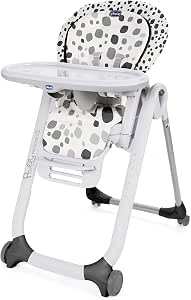Chicco Polly Progres5 Expandable Highchair, Convertible to Baby Booster and Booster Seat, Adjustable from Birth to 3 Years (15 kg), with 4 Wheels, Compact Closure, Anthracite - Image 1