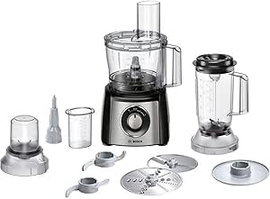 Bosch MultiTalent 3 MCM3501M – Multipurpose Food Processor with Over 50 Functions – 800 W – Capacity 2.3 L – Colour: Black/Brushed Stainless Steel          [Energy Class A] - Image 1