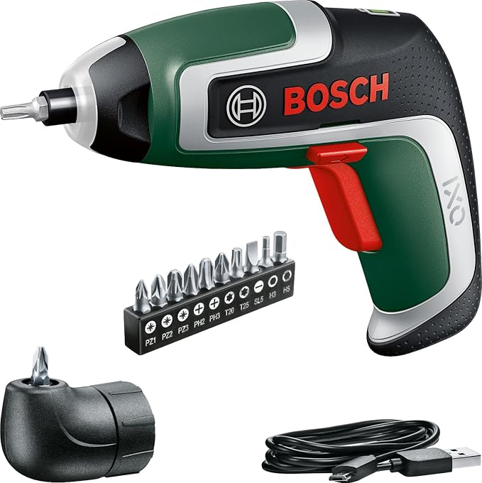 Visseuse compacte sans fil Bosch - IXO Kit (7e génération ; 3,6 V ; 2,0 Ah ; 5,5 Nm ; adaptateur de renvoi d'angle inclus ; câble micro-USB ; visse jusqu'à 190 vis; livré dans un carton) - Image 1