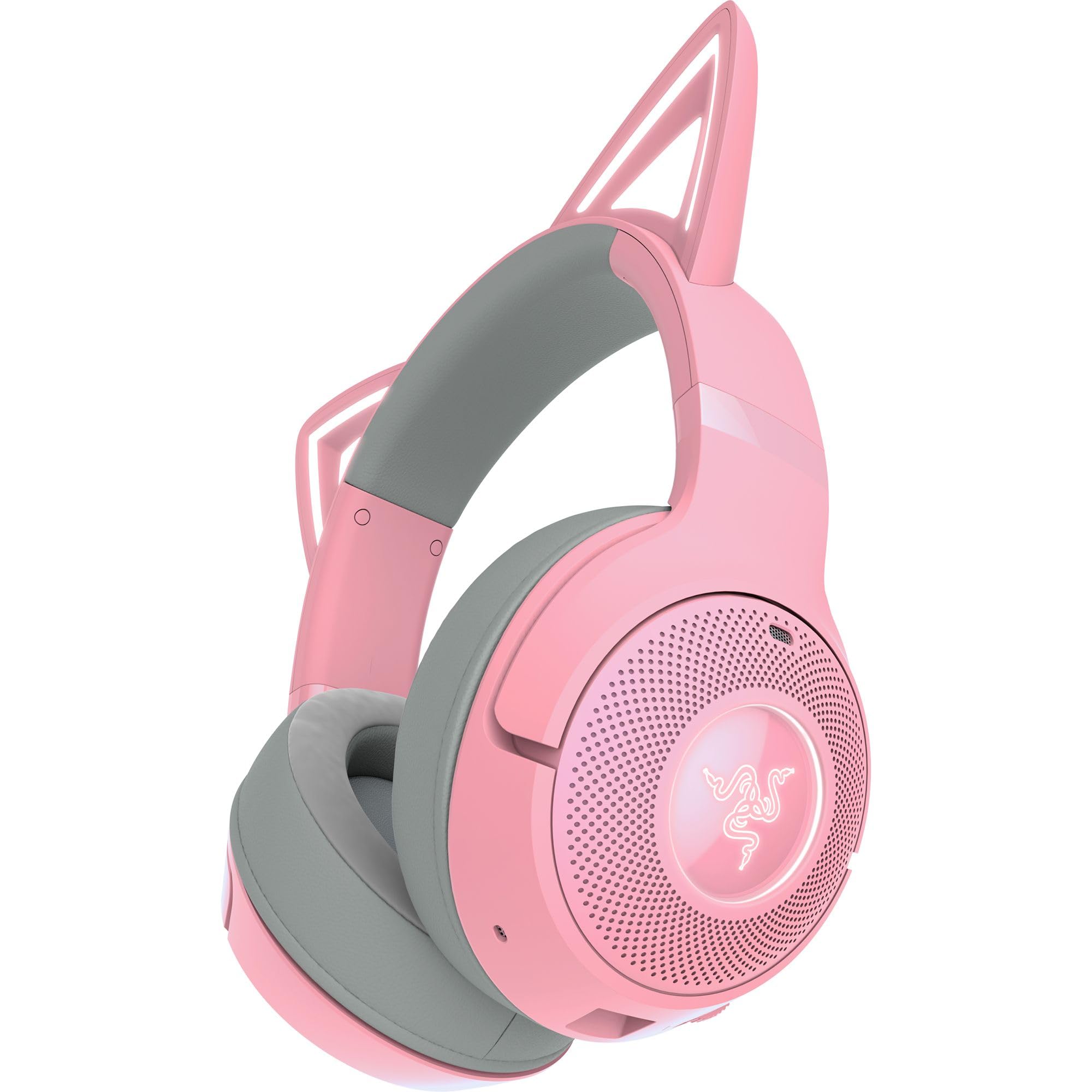 Razer Kraken Kitty V2 BT Wireless Bluetooth Headphones with RGB Lighting and Cat Ears (Bluetooth 5.2, 40 mm Triforce, Noise Cancelling Microphones, Up to 40 Hours of Playtime) Pink - Image 1