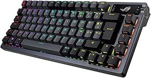 ASUS ROG Azoth Mechanical Gaming Keyboard with Tri-Mode Connection, OLED Display, Gasket Mount, Pre-Lubricated ROG NX Red Switches and Keyboard Stabilizers, Hot Swap, AZERTY - Image 1