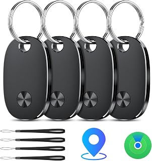 Air Traceur Tag Lot de 4, Bluetooth Tracker Fonctionne avec Apple Find My (iOS Uniquement), Batterie remplaçable, IP67 Étanchéité Localisateurs D’Objets pour Valises/Portefeuilles/Clés[weTag Pro] - Image 1