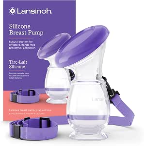 Lansinoh I Silicone Milk Collection - BPA Free Manual Breast Pump - Lightweight, Portable, Easy to Clean - Breast Milk Collector - Image 1