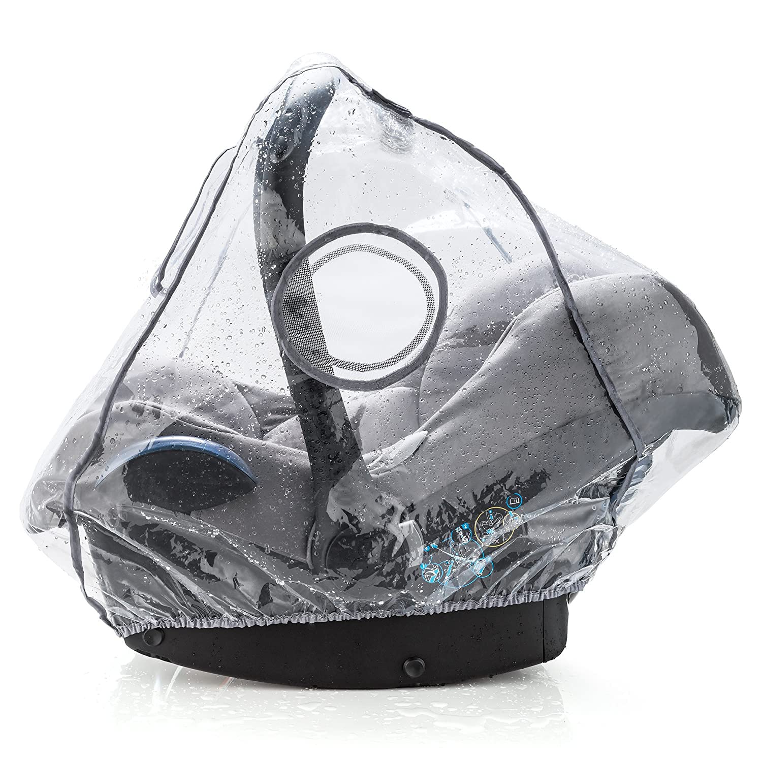 Cosy Universal Rain Cover, Compatible with Cybex, Maxi-Cosi, Baby Car Seat, Window, Mesh Vents, Transport Handle, PVC Free - Image 1