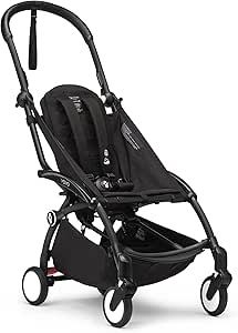 Stokke YOYO3 Black Chassis - Includes 5-point harness, reclining backrest, expandable hood, padded shoulder strap and protective cover - Color pack not included - Image 1