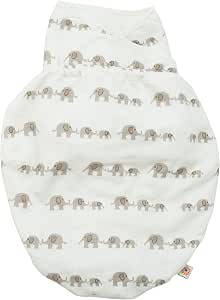Ergobaby Baby Cotton Swaddling Blanket, Newborn Sleeping Bags, Baby Sleeping Bag, Swaddler Elephant - Image 1