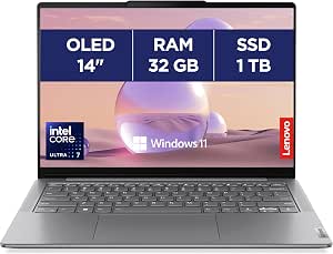 Lenovo Yoga Slim 7 14IMH9 – 14 Inch OLED Laptop (Intel Core Ultra 7 155H, 32GB RAM, 1TB SSD, Intel Arc Graphics, Windows 11 Home) AZERTY FR Backlit Keyboard – Lunar Grey - Image 1