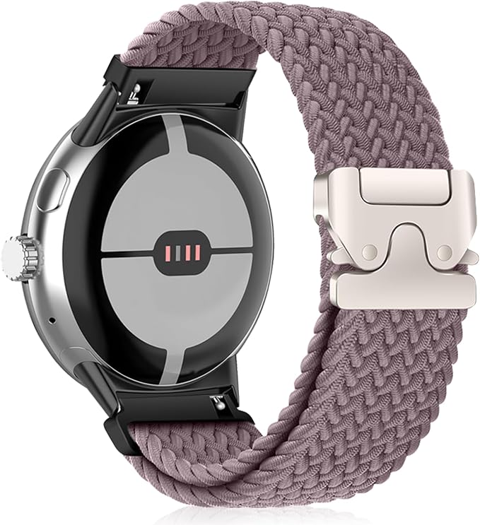 Bracelet Tressé pour Google Pixel Watch 4/3 41mm, Sport Élastique Montre de Rechange, Réglable Nylon Bracelet de Remplacement pour Google Pixel Watch 2/1 - Violet - Image 1