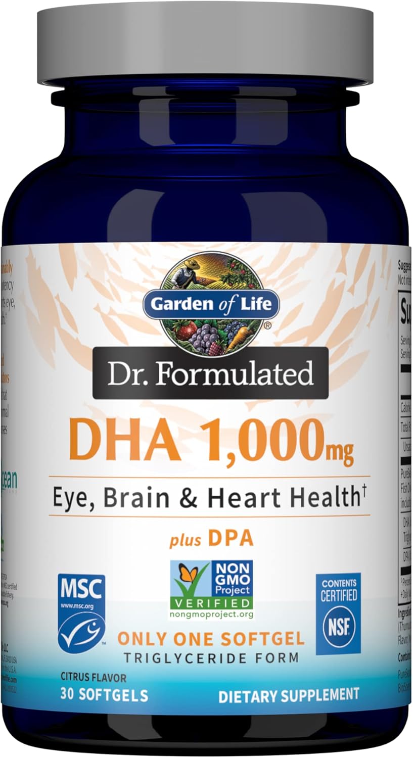 Garden of Life Dr. Formulated DHA, 1000mg (Citrus) - 30 softgels - Image 1