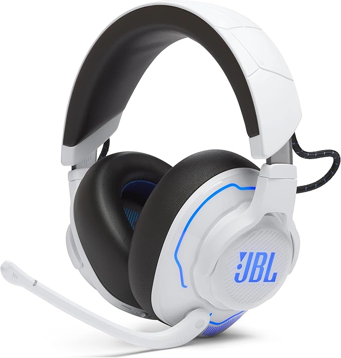 JBL Quantum 910P Wireless Bluetooth Gaming Headset for Consoles, Noise Reduction and Quantum JBL Signature Sound, 39H Battery Life (White) - Image 1