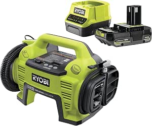 RYOBI - Compressor - inflator 18V - up to 10.3 bar - Comes with 3 inflation tips + 1 2.0 Ah battery + 1 fast charger 2.0 A - R18I-1C20GZL - Image 1