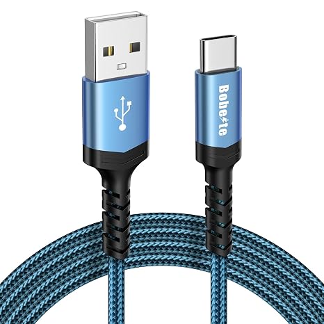 USB C Cable [2M/3A] Fast Charging, USB C Charger Cable for Samsung Galaxy S20 S21 S22 S23 S24 S25 Plus Ultra S10 S10E S9 S8, Note 20 10, A55 A54 A53 A35 A34 A25 A15 a14 a14 13, Huawei P60 P50 PS5 Controller - Image 1