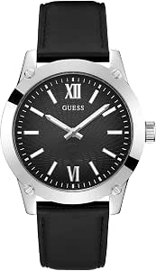 Guess GW0628G1 Men's Classic Analogue Quartz Watch with Black Leather Strap - Image 1