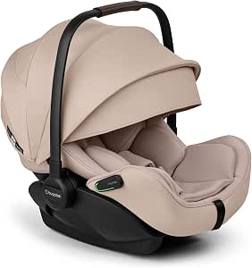 Bugaboo Otter by Nuna i-Size Newborn Reclining Car Seat with Reclining Position, UPF 50+ Hood & Memory Foam Compatible with 360 Base for Babies 0-15 Months Desert Taupe Mix - Image 1