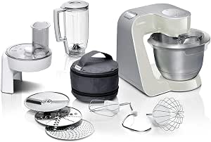 Bosch MUM58L20 – Powerful 1000 W Kitchen and Pastry Machine – 7 Speed + Turbo – 3.9 L Stainless Steel Bowl – with Accessories – Mineral Grey/Silver - Image 1