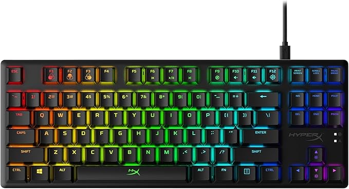 HyperX Alloy Origins Core RGB Mechanical Gaming Keyboard, No Numeric Keypad, HyperX Aqua, (QWERTY - US Layout) - Image 1