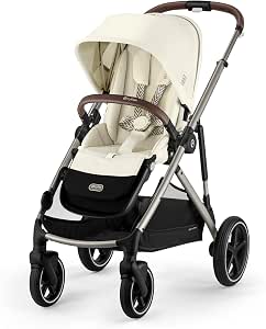 CYBEX Gold GAZELLE S Pushchair, From Birth to Approximately 4 Years, Max. 22 kg (Single Mode) / 2x 22 kg (Duo Mode), All-in-1 System with 20+ Configurations, Shell Beige - Image 1