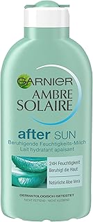 Garnier After Sun Lot de 3 flacons de lait hydratant apaisant après le bain de soleil avec aloe vera et ambre Solaire 3 x 200 ml - Image 1