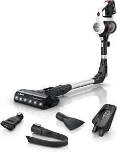 Bosch Household Appliances Unlimited 7, BBS711W, Broom Vacuum Cleaner, 40 Min Autonomy, Motorized Brush with LED Lighting, Battery 3.0 Ah Power for All, Flexible Tube, Light Weight, Accessories, White - Image 1