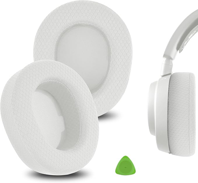Geekria Replacement Ear Pads Comfortable Mesh Fabric Earpads for SteelSeries Arctis Nova Pro Wireless Headphones Replacement Parts (White) - Image 1