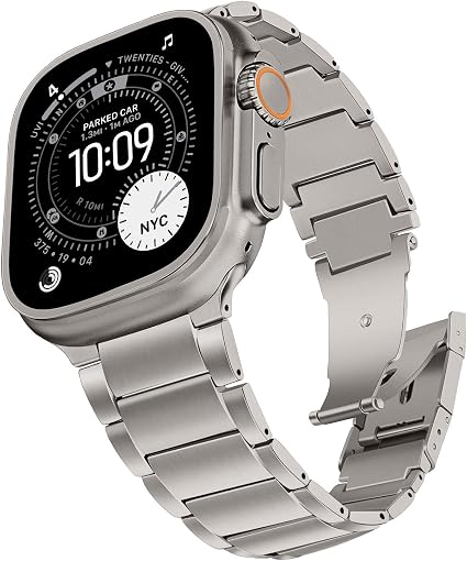 Titan Metal Band Compatible with Apple Watch Ultra 3/2/1 49mm 46mm 45mm 44mm Men Women Adjustable Link Bracelets High Quality Scratch Resistant for iWatch 11 10 9 SE 8 7 6 5 4 - Image 1
