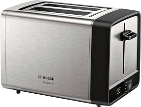 Bosch Designline Grille-pain TAT5P420, torréfaction, décongélation et réchauffement du pain uniforme, acier inoxydable - Image 1