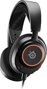 SteelSeries Arctis Nova 3 Multi-System Gaming Headset — High Fidelity Drivers — 360° Space Sound — RGB Lights — Memory Foam Ear Pads — PC, PS5, PS4, Switch - Image 1