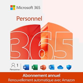 Microsoft 365 Personnel | 12 mois | 1 utilisateur | Applications Office avec IA | 1To de Stockage Onedrive | Abonnement Amazon avec renouvellement automatique - Image 1