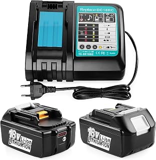 Energup 2pcs 18V 5.0Ah Batterie pour Makita 18V Batterie BL1860 BL1850B BL1850 BL1840 BL1830B BL1820 avec Chargeur DC18RC - Image 1