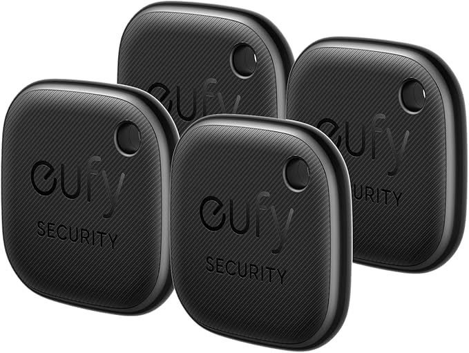 eufy Security Bluetooth Item Locator 4 Pack, Key Finder, Earphone and Luggage Tracker, Phone Detector, Water Resistant, Works with Apple Find My (iOS Only) - Image 1