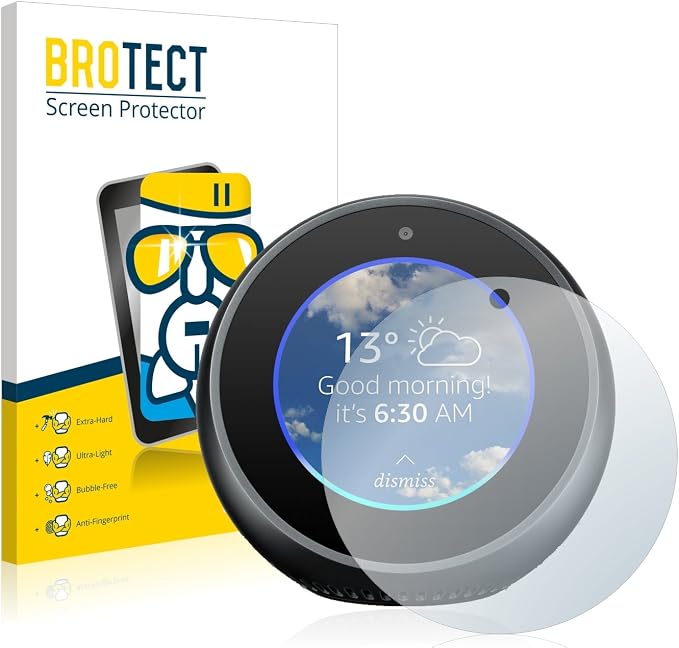 brotect Protection Écran Verre pour Amazon Echo Spot Film Protecteur Vitre 9H [Anti-Rayures, Transparent] - Image 1
