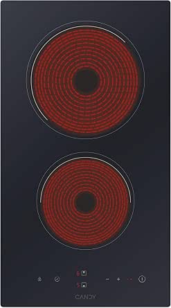 Candy CDH 30, 2 Burner Ceramic 28 cm Wide, 2900 W, 9 Power Levels, Timer, Black - Image 1