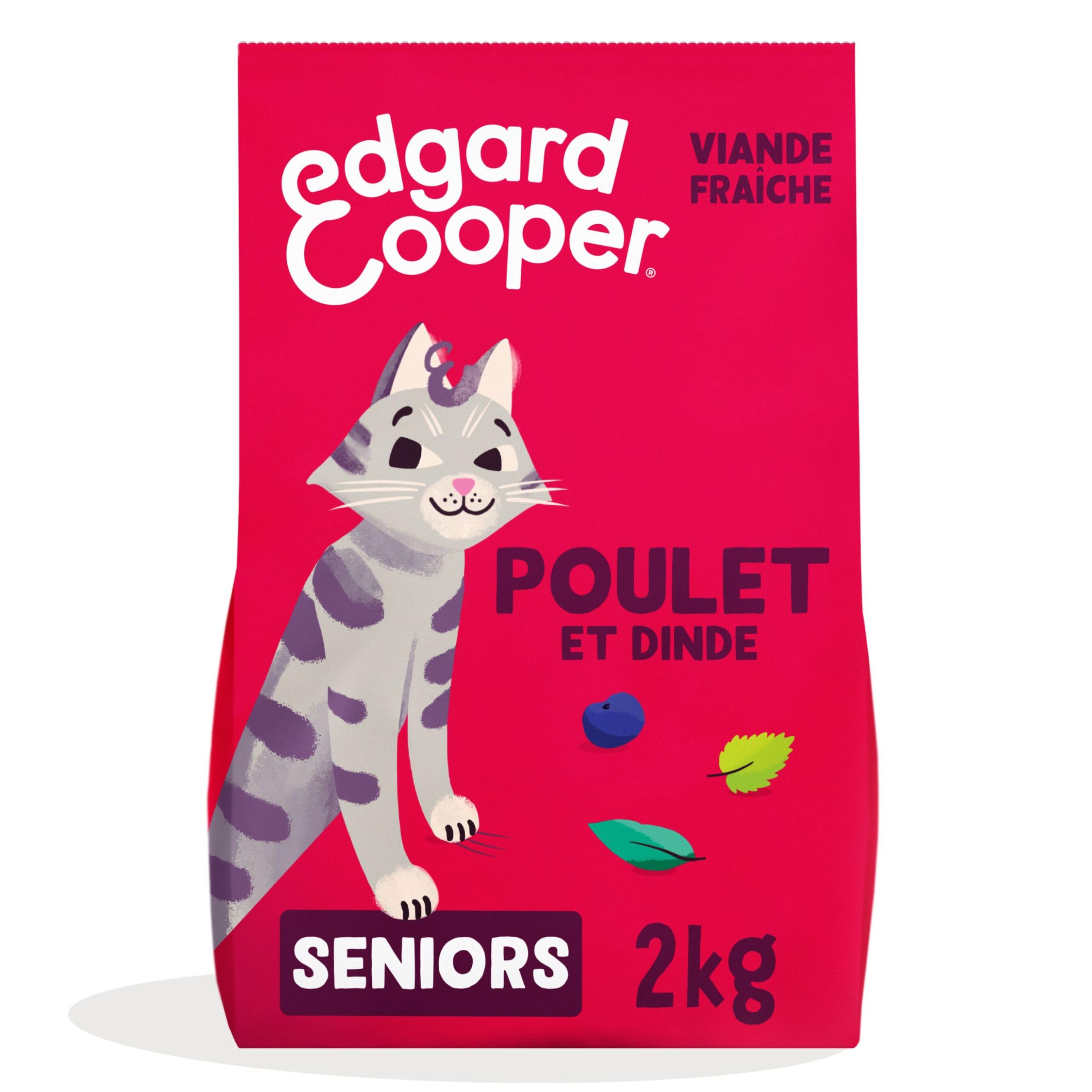 Edgard Cooper Sterilised Senior Cat Dry Food, Senior, Turkey & Chicken 2 kg, Grain Free, Fresh Meat, Natural Food, High Protein Kibble, No Added Sugars - Image 1