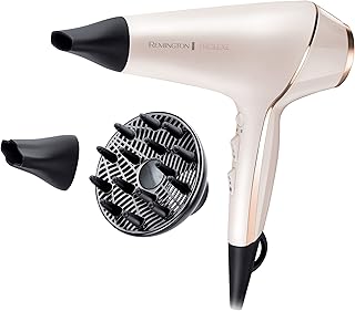 Remington Sèche-cheveux Ionique [Technologie OptiHeat] PROluxe (2400W, moteur AC longue durée, tenue 24 H & résultat salon, 3 températures/ 2 vitesses, 3 concentrateurs + 1 diffuseur volume) AC9140 - Image 1