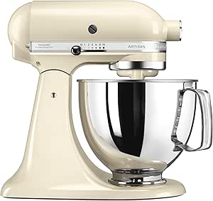 KitchenAid Artisan Kitchen Mixer with Tilt Head and 3 Accessories and 4.8 L Stainless Steel Bowl Cream - Image 1