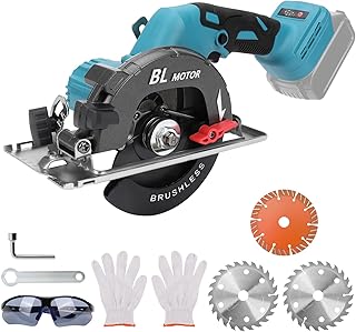 Mini Scie Circulaire Sans Balais Pour Makita 18 V Li-Ion Batterie - Avec 3 Lames de Scie - Peut Couper en Diagonale 6000 tr/min - Multifonction - Pour Travail du Bois (Sans Batterie) - Image 1