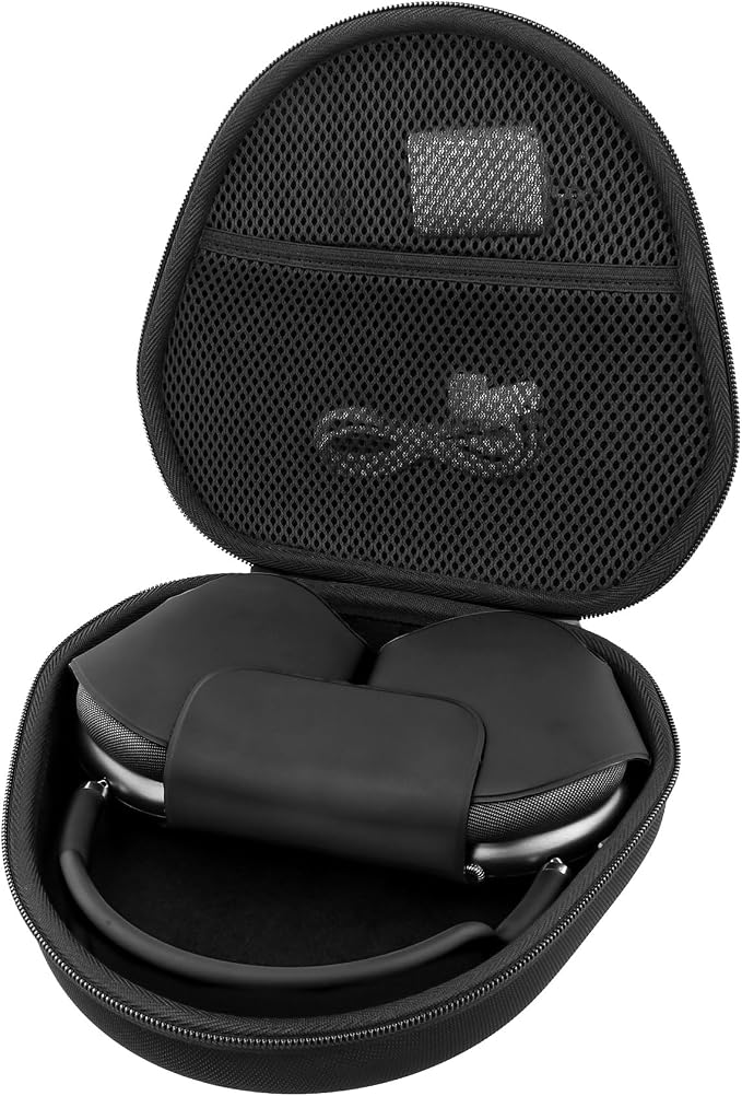Khanka For Apple AirPods Max Wireless Earbuds, Hard Carrying Case Only (Black) - Image 1