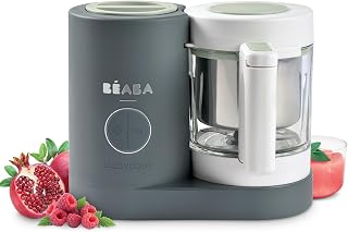 BÉABA, Babycook Néo, Robot Bébé 4 en 1, Made in France, Mixeur-Cuiseur, Bol en Verre et Cuve Inox, Diversification alimentaire, Petits pots bébé maison, Cuisson Vapeur Douce Rapide, Gris mineral - Image 1