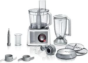 Bosch MultiTalent 8 MC812S814 Compact Food Processor, 45 Functions, XXL Mixing Bowl 3.9 L, Blender 1.5 L, Universal Knife, Whisk, Cutter and Grater (fine, coarse), 1250 W, White/Stainless Steel          [Energy Class B] - Image 1